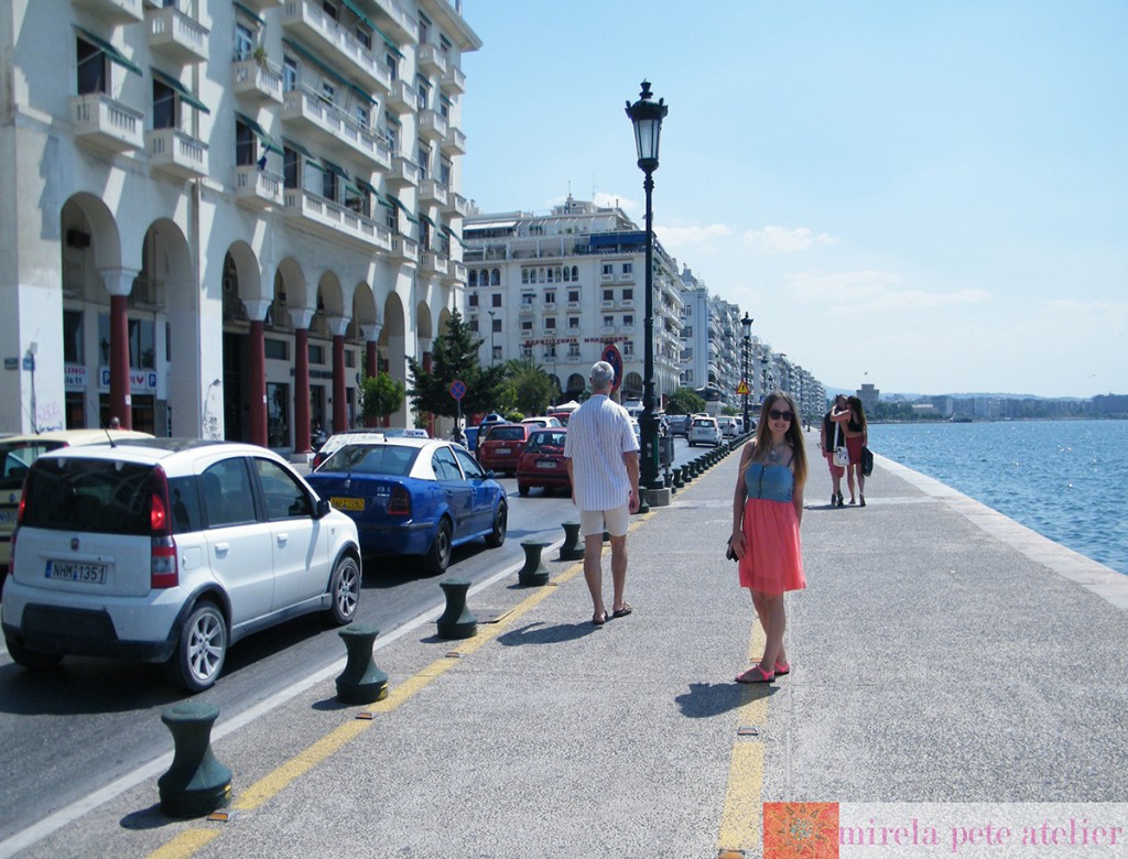 Promenada, către Turmul Alb din Salonic, Thessaloniki, august 2013