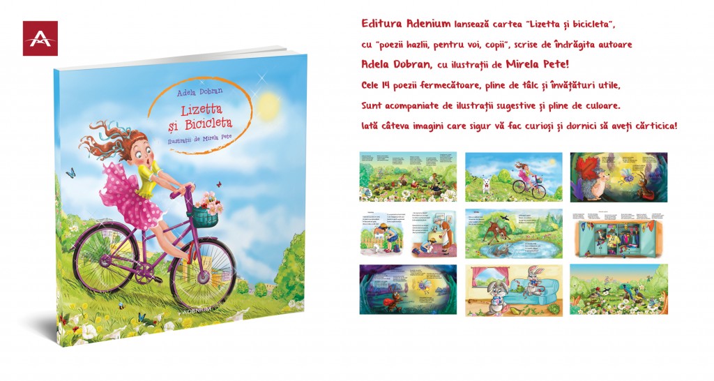 Lizetta și bicicleta, ilustrații de Mirela Pete, editura Adenium