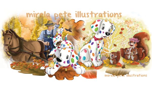 Noi ilustrații de Mirela Pete. Cățelul cu buline colorate